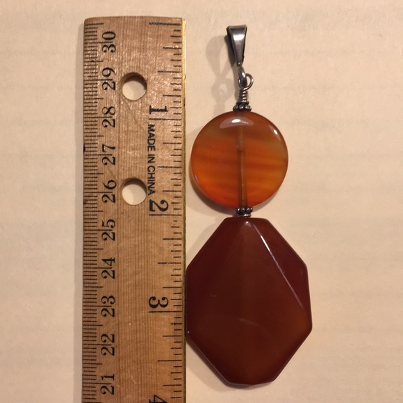 Silver and Amber Crystal Pendant - Picture 3 of 5